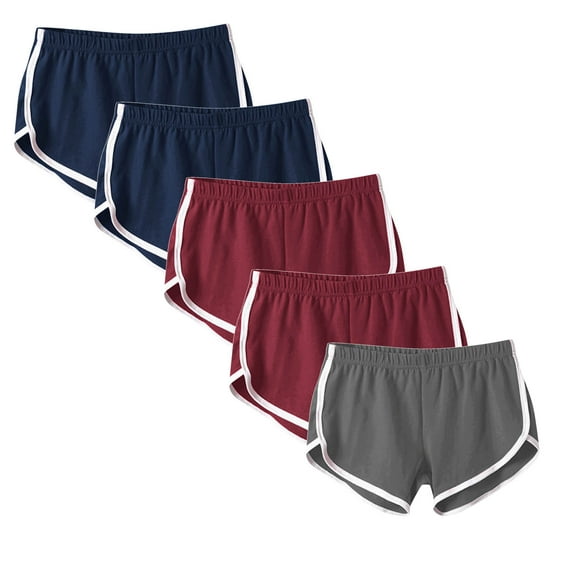 GERsome Sports Shorts 5 Packs Soft Comfy Workout Pants Breathable Lounge Dolphin Shorts Cycling Hiking Pants for Women S-3XL