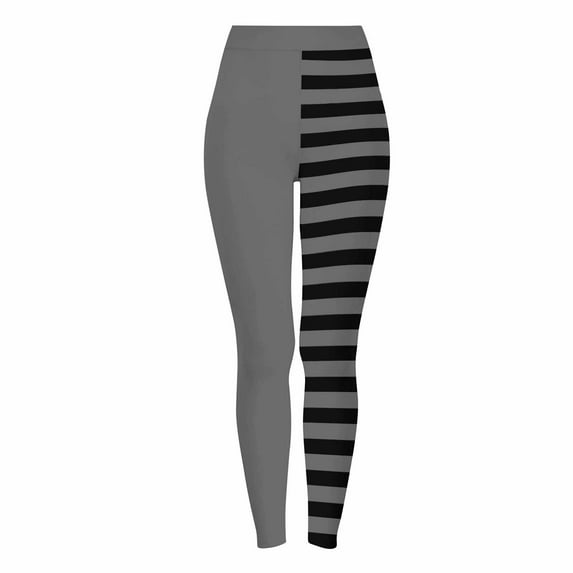 GERsome Striped Leggings for Women High Waist Tight Pants Womens Halloween Christmas Party Striped Full Ankle Length Tights Size 2XL