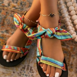 GERsome Women s Strappy Flat Sandal Summer Beach Sandals Walmart