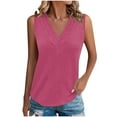 thumbnail image 1 of GERsome Summer Tank Tops for Women V Neck Sleeveless Loose Fit Tank Tunic Blouse Solid Color Business Trendy Dressy Work Tee Shirts S-2XL, 1 of 8