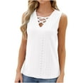thumbnail image 1 of GERsome Tank Top for Women Loose Fit Sleeveless V Neck Camisole Tops Dressy Casual Eyelet Summer Flowy Shirts Blouse, 1 of 7