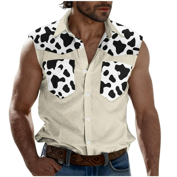 GERsome Tank Tops for Men Color Block Crewneck Shirts with Pockets Casual Button Up Summer Beach Vacation Tops S-3XL