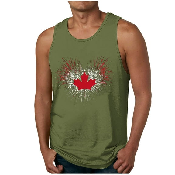 GERsome Tank Tops for Men Crewneck Sleeveless Muscle T Shirts Casual Graphic Summer Beach Vacation Tops S-2XL