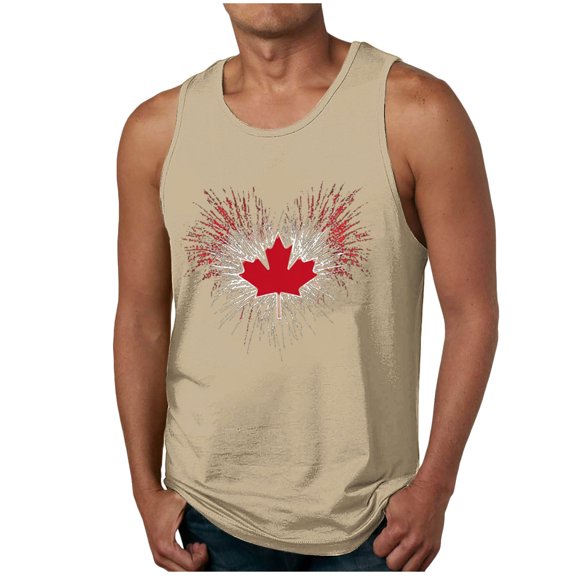 GERsome Tank Tops for Men Crewneck Sleeveless Muscle T Shirts Casual Graphic Summer Beach Vacation Tops S-2XL