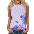 thumbnail image 1 of GERsome Tank Tops for Women Crew Neck Sleeveless Floral Tops Loose Fit Basic T Shirts Summer Beach Vacation Outfits S-2XL, 1 of 4