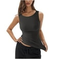thumbnail image 1 of GERsome Tank Tops for Women Crewneck Solid Color Slim-Fit Tank Basic Sleeveless T-Shirt Lightweight Undershirts S-2XL, 1 of 6