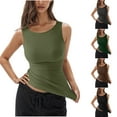thumbnail image 1 of GERsome Tank Tops for Women Crewneck Solid Color Slim-Fit Tank Basic Sleeveless T-Shirt Lightweight Undershirts S-2XL, 1 of 7