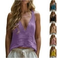 thumbnail image 1 of GERsome Tank Tops for Women Deep V Neck Summer Tops Solid Color Loose Fit Sleeveless T Shirts S-2XL, 1 of 6