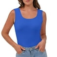 thumbnail image 1 of GERsome Tank Tops for Women Summer Sleeveless U Neck Casual Basic Ribbed Slim Fitted Shirts, 1 of 7