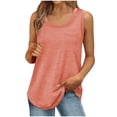 thumbnail image 1 of GERsome Tank Tops for Women Summer U Neck Sleeveless T Shirts Solid Color Trendy Loose Fit Curved Hem Beach Vacation Tops S-2XL, 1 of 8