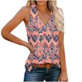 thumbnail image 1 of GERsome Tank Tops for Women Summer V Neck Sleeveless Floral T Shirts Trendy Loose Fit Beach Vacation Tops S-2XL, 1 of 7