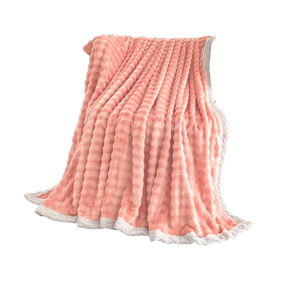 GERsome Throw Blanket for Couch Living Room Bed, Faux Fur Fleece Blanket Soft Warm Blankets for Fall Winter Home Decor, 59"x51", Pink