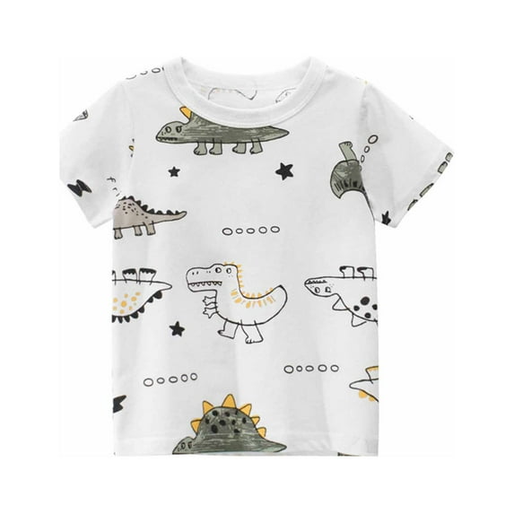 GERsome Toddler Baby Boys Crewneck Cotton Short Sleeve T-Shirt Girls Summer Cute Cartoon Print Tees Shirts Sizes 1-9 Years