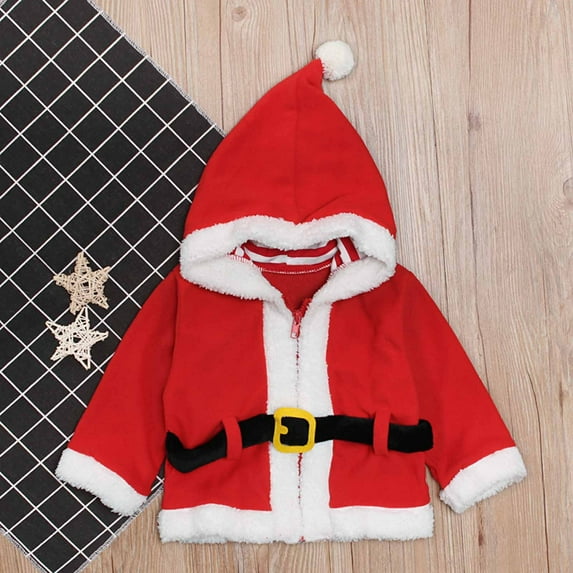 GERsome Toddler Baby Boys Girls Winter Christmas Hooded Fleece Jacket Hooded Zipper Jacket