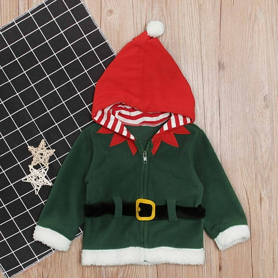 GERsome Toddler Baby Boys Girls Winter Christmas Hooded Fleece Jacket Hooded Zipper Jacket