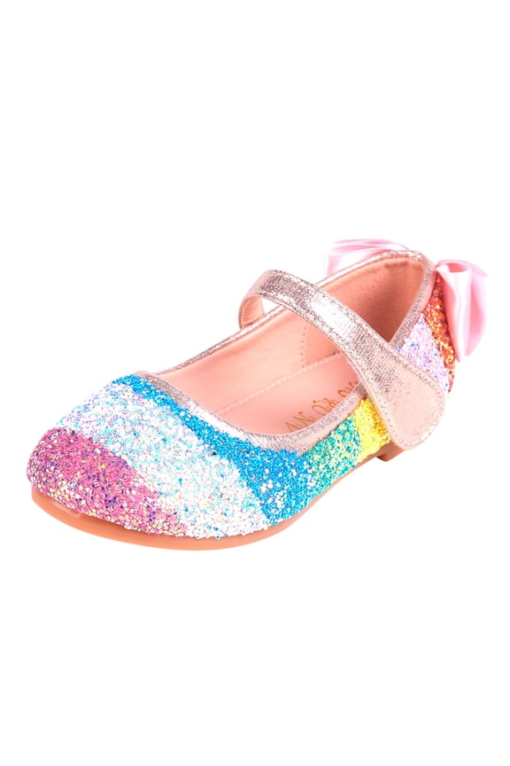 Toddler Baby Girls Princess Dancing Ballroom Tango Latin Shoes Sandals Bowknot Soft Sole Single Shoes Princess Crystal Shoes Dance Shoes