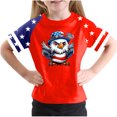 thumbnail image 1 of GERsome Toddler Boys Girls 4th of July Patriotic T-Shirts Kids American Flag Short Sleeve Crewneck Tops USA Flag Stars Stripes Graphic Tee, 9-10Years, 1 of 4