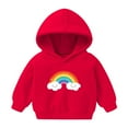 thumbnail image 1 of GERsome Toddler Boys Girls Hoodies Cute Cartoon Rainbow Pullover Long Sleeve Hooded Sweatshirt Casual Sweater Tops Size 5-6 Years, 1 of 2
