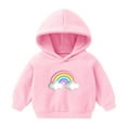 thumbnail image 1 of GERsome Toddler Boys Girls Hoodies Cute Cartoon Rainbow Pullover Long Sleeve Hooded Sweatshirt Casual Sweater Tops Size 6-7 Years, 1 of 2