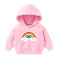 thumbnail image 1 of GERsome Toddler Boys Girls Hoodies Cute Cartoon Rainbow Pullover Long Sleeve Hooded Sweatshirt Casual Sweater Tops Size 7-8 Years, 1 of 2