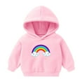 thumbnail image 1 of GERsome Toddler Boys Girls Hoodies Cute Cartoon Rainbow Pullover Long Sleeve Hooded Sweatshirt Casual Sweater Tops Size 7-8 Years, 1 of 2
