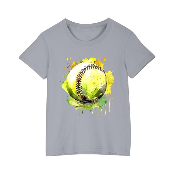 GERsome Toddler Boys Girls Short Sleeve Tees Soft Cotton T-Shirts Casual Graphic Crewneck Summer Top Sizes 3-10 Years, 1-Pack