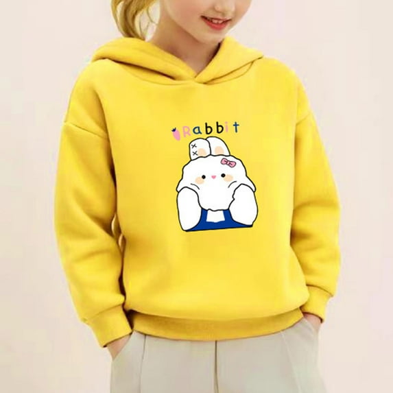 GERsome Toddler Boys Girls Sweatshirt Long Sleeve Hooded Unisex Kids Pullover Fall Casual Tops Hoodie Cute Cartoon Graphic Size 4-5 Years