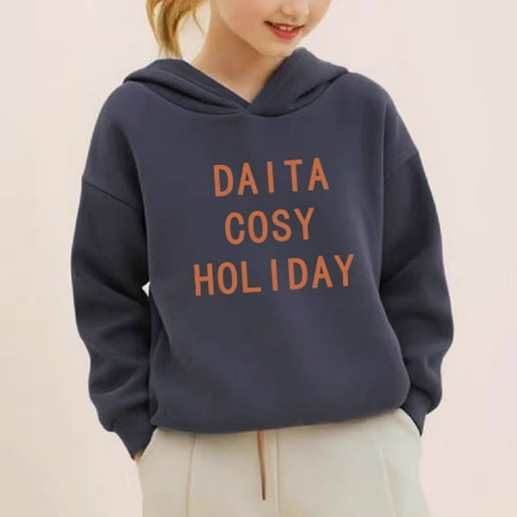 GERsome Toddler Boys Girls Sweatshirt Long Sleeve Hooded Unisex Kids Pullover Fall Casual Tops Hoodie Cute Cartoon Graphic Size 5-6 Years