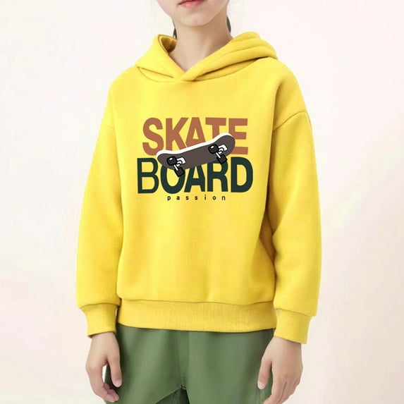 GERsome Toddler Boys Girls Sweatshirt Long Sleeve Hooded Unisex Kids Pullover Fall Casual Tops Hoodie Cute Cartoon Graphic Size 6-7 Years