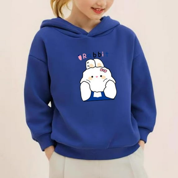 GERsome Toddler Boys Girls Sweatshirt Long Sleeve Hooded Unisex Kids Pullover Fall Casual Tops Hoodie Cute Cartoon Graphic Size 7-8 Years