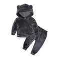 thumbnail image 1 of GERsome Toddler Boys Girls Velvet Hoodie Sweatpants Outfits Set, 1 of 9