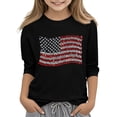 thumbnail image 1 of GERsome Toddler Girls Boys American Flag T-Shirts 4th of July Patriotic Tops Unisex Kids Crewneck 3/4 Sleeves Graphic Tee, 5-6 Years, 1 of 4