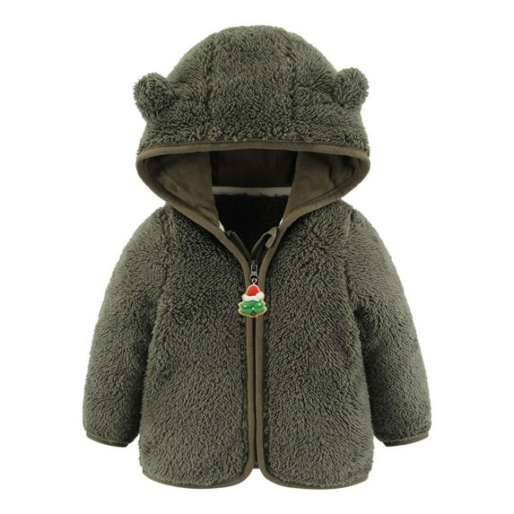 GERsome Toddler Girls Boys Fleece Hoody Jacket Zip Up Teddy Coat Warm Winter Outwear