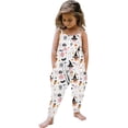 thumbnail image 1 of GERsome Toddler Girls Jumpsuits Kids Sleeveless Spaghetti Straps Romper Long Pants with Pockets Girls Clothes 1-6 Years（Size 1-2 Years/10#White), 1 of 6