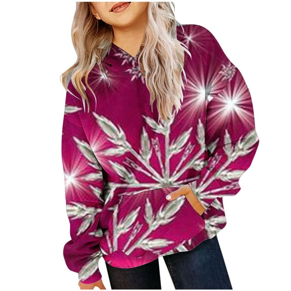 GERsome Unisex Boys Girls Christmas Hoodies Oversized Sweatshirts Pullover Sweaters Long Sleeve Winter Fall Outfits Fashion Clothes (Size 5-6 Years)