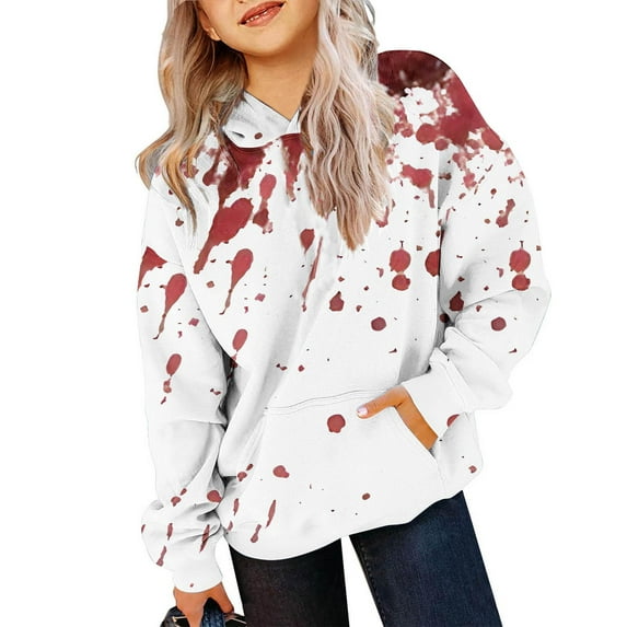 GERsome Unisex Halloween Sweatshirts Ghosts Graphic Sweatshirt Long Sleeve Casual Hooded Hoodie for Boys Girls (Size 3-4 Years)