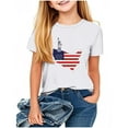 thumbnail image 1 of GERsome Unisex Kid's American Flag Short Sleeve T Shirts 4th of July Crew Neck Pullover Patriotic Tops, Toddler, Little Kids Boys, Girls, Sizes 2-3 Years, 1 of 4