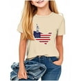 thumbnail image 1 of GERsome Unisex Kid's American Flag Short Sleeve T Shirts 4th of July Crew Neck Pullover Patriotic Tops, Toddler, Little Kids Boys, Girls, Sizes 3-4 Years, 1 of 4