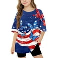 thumbnail image 1 of GERsome Unisex Kid's American Flag Short Sleeve T Shirts 4th of July Crew Neck Pullover Patriotic Tops, 7-8 Years, 1 of 9