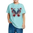 thumbnail image 1 of GERsome Unisex Kid's American Flag Short Sleeve T Shirts 4th of July Crew Neck Pullover Patriotic Tops, Toddler, Little Kids Boys, Girls, 9-10 Years, 1 of 6