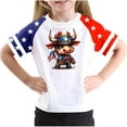 thumbnail image 1 of GERsome Unisex Kids 4th of July Short Sleeve Tops Girls Boys Casual Loose Fit Crew Neck T-Shirts American Flag Patriotic Tee Shirts, 11-12 Years, 1 of 4