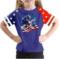 thumbnail image 1 of GERsome Unisex Kids 4th of July Short Sleeve Tops Girls Boys Casual Loose Fit Crew Neck T-Shirts American Flag Patriotic Tee Shirts, 7-8 Years, 1 of 4