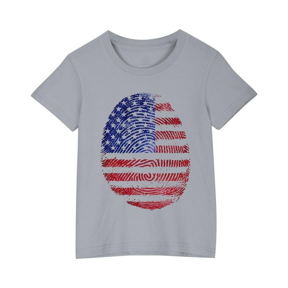 GERsome Unisex Kids 4th of July T-Shirts Boys Girls Cotton Short Sleeve Casual Crew Neck Patriotic Tops American Flag Graphic Tee, Sizes 9-10 Years