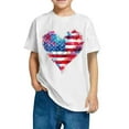thumbnail image 1 of GERsome Unisex Kids American Flag Short Sleeve T-Shirts Boys Girls 4th of July Patriotic Crew Neck Pullover Tops, 3-4 Years, 1 of 6