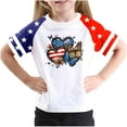 thumbnail image 1 of GERsome Unisex Kids American Flag T Shirts Boys Girls 4th of July Patriotic Tops Crewneck Short Sleeve USA Graphic Shirts Loose Fit Summer Tee, 3-4 Years, 1 of 4