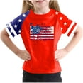 thumbnail image 1 of GERsome Unisex Kids American Flag T-Shirts Boys Girls Crewneck Short Sleeve Patriotic Graphic Tees for 4th of July, 4-5 Years, 1 of 4
