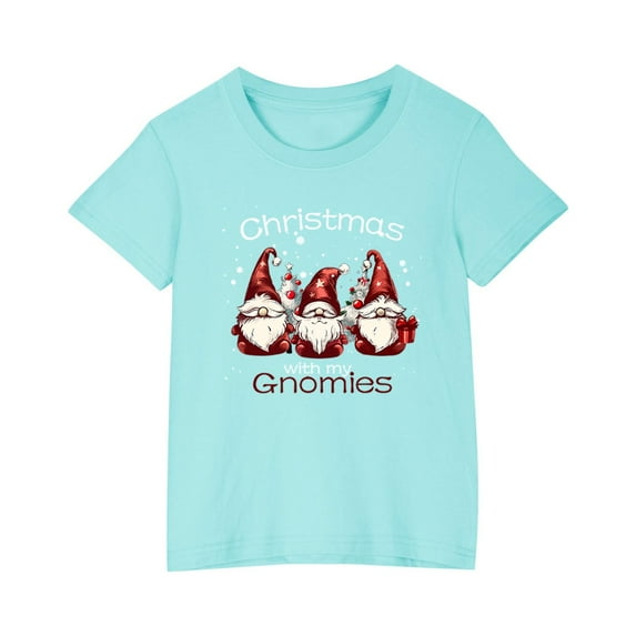 GERsome Unisex Kids Christmas Shirts Toddler Boys Girls Xmas Cute Graphic T-Shirt Cotton Crew Neck Short Sleeve Tees Holiday Tops Sizes 3-10 Years, 1-Pack