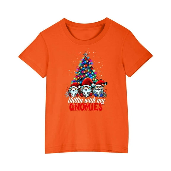 GERsome Unisex Kids Christmas Shirts Toddler Boys Girls Xmas Cute Graphic T-Shirt Cotton Crew Neck Short Sleeve Tees Holiday Tops Sizes 3-10 Years, 1-Pack