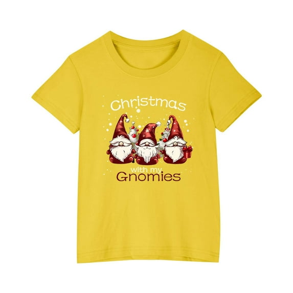 GERsome Unisex Kids Christmas Shirts Toddler Boys Girls Xmas Cute Graphic T-Shirt Cotton Crew Neck Short Sleeve Tees Holiday Tops Sizes 3-10 Years, 1-Pack