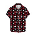 thumbnail image 1 of GERsome Valentine's Day Shirts for Men Love Heart Graphic Summer Short Sleeve Button Down Shirts Beach Vacation Tops S-5XL, 1 of 5